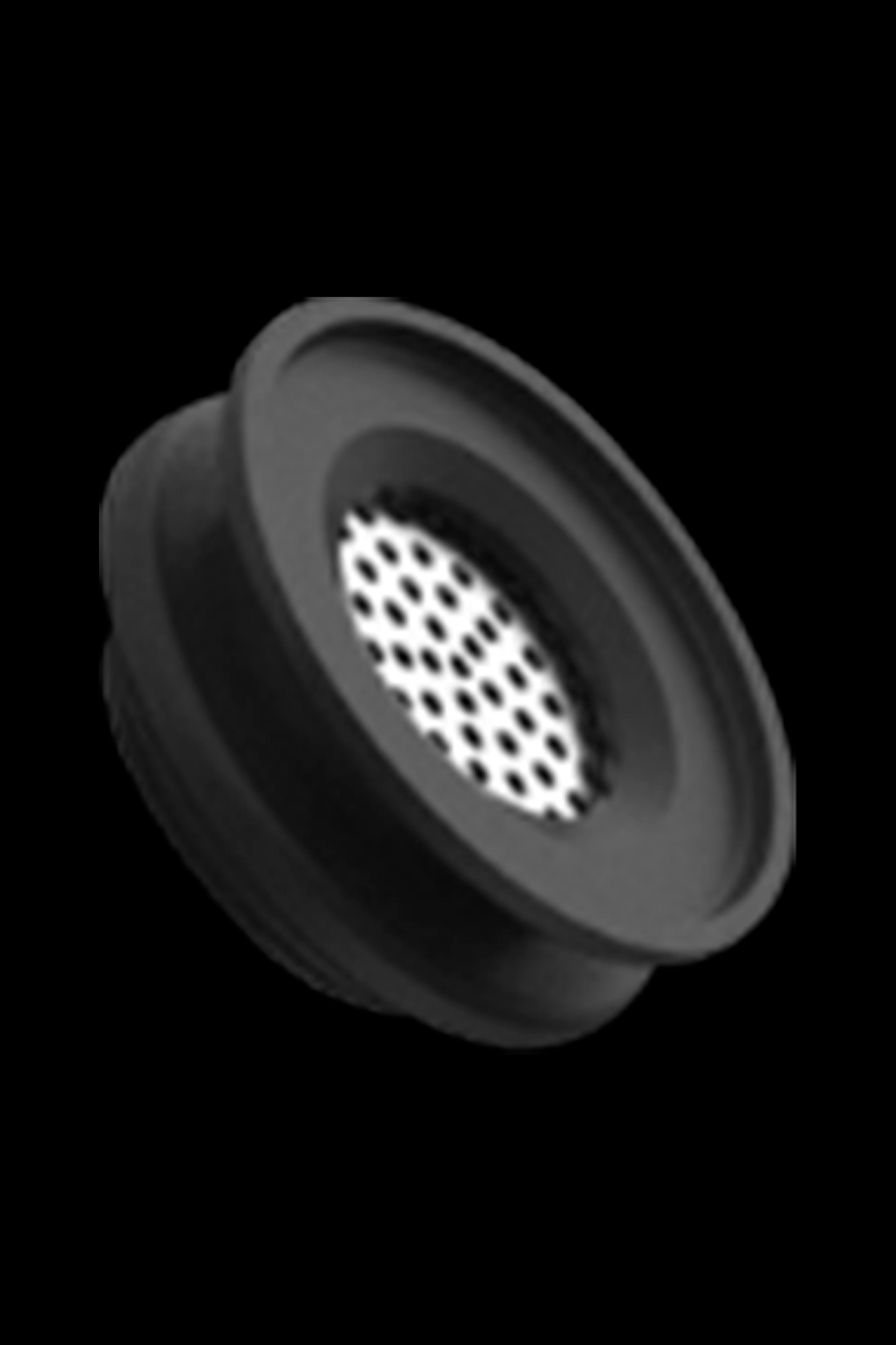 Black cannabis oil rig bubble cap with honeycomb filtration.