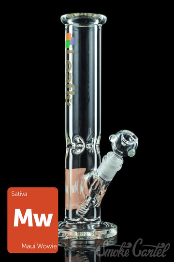 Featured View - Leafly Strain Tile Straight Tube Bong - Sativa, Indica, or Hybrid