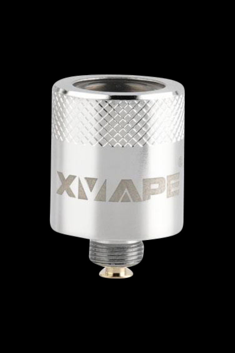 A close-up, angled view of the XVAPE Vista Mini 2 Heating Coil, showcasing its silver metal construction and compact cylindrical form.