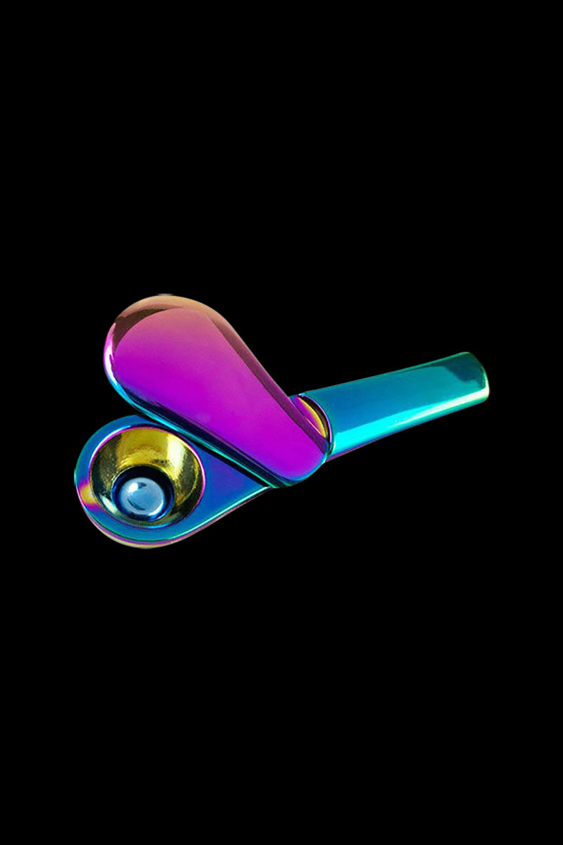 A sleek, angled view of the Zinc Alloy Excursion Pipe with a polished metal finish against a dark background.