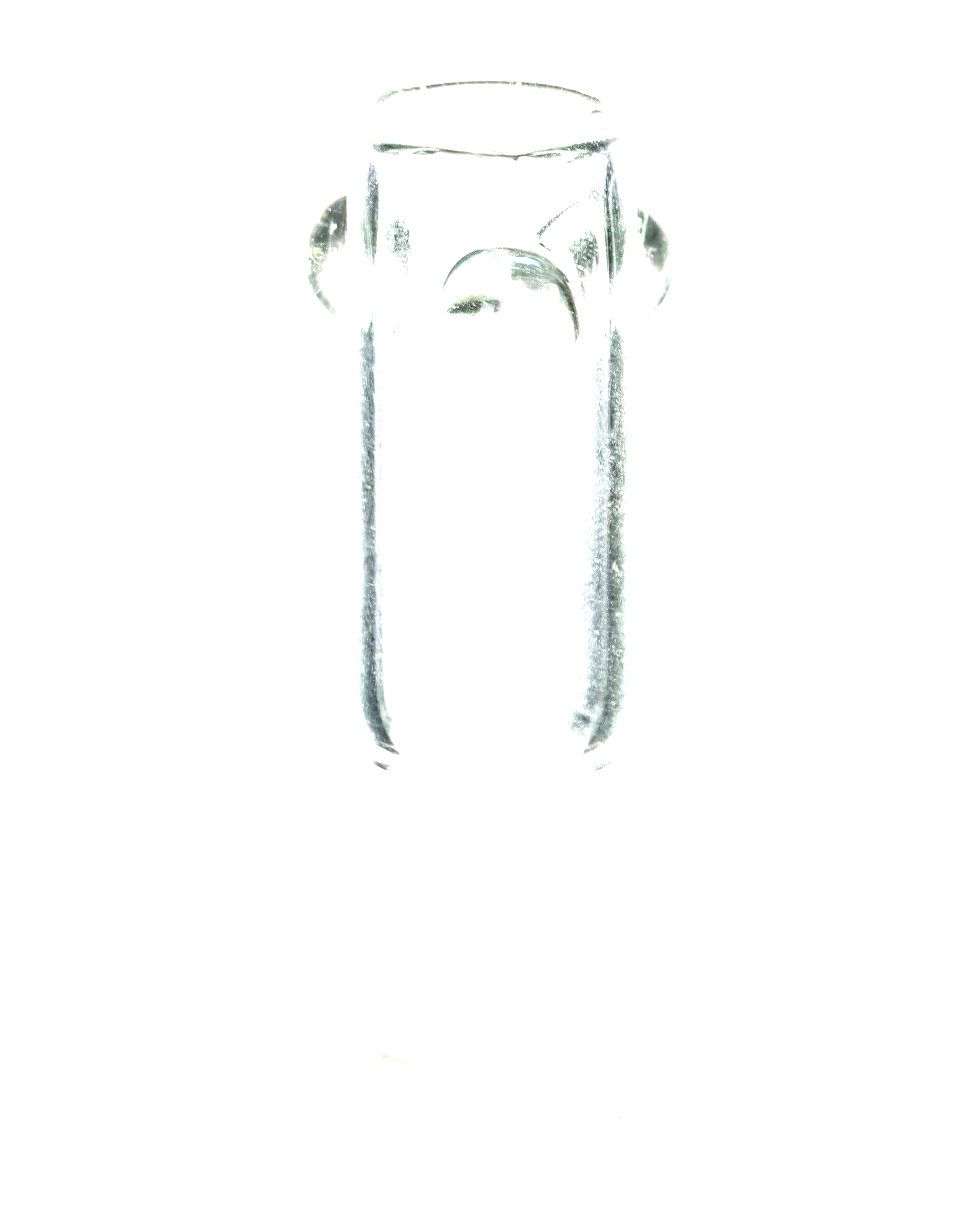 A studio shot of the Cylinder Dome with Marbles, displaying a clear glass dome with colorful marbles inside.