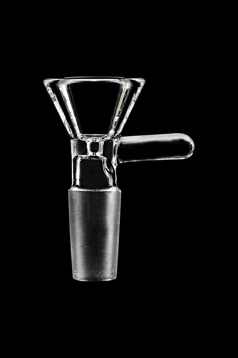 Glass Bowl displayed in a close-up, angled shot highlighting the clear glass material and simple bowl shape.