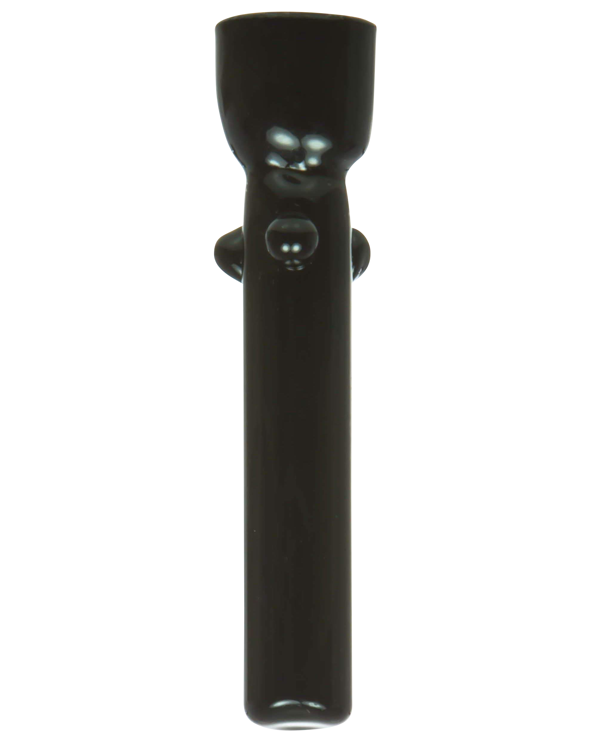 A front view of the Glass Nail, showing its dark, smooth surface and simple cylindrical form against a plain white background.