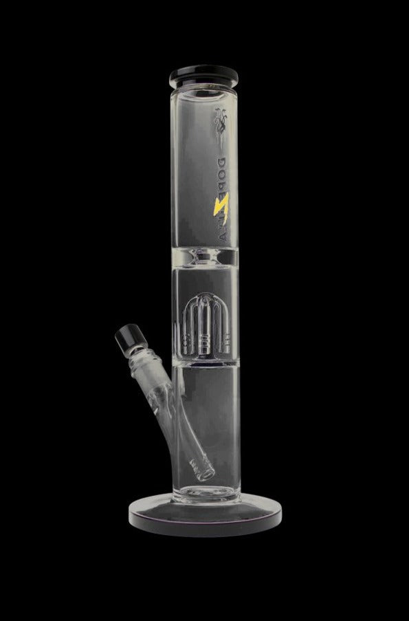 Front view of the Dopezilla Hydra Water Pipe, a clear glass pipe with a multi-arm perc visible within the chamber.