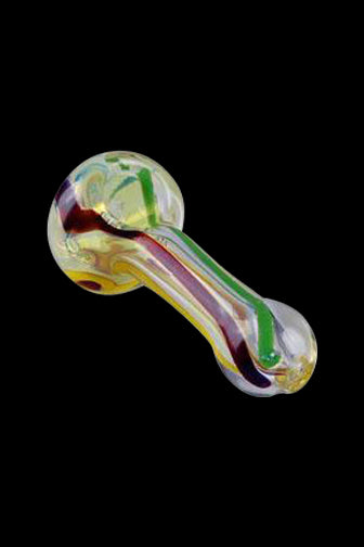 Colorful glass pipe isolated on a black background.