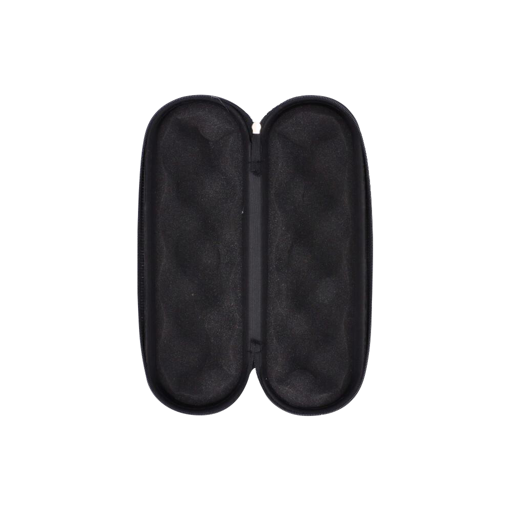 Top-down view of the open Padded Hard Shell Case - Large showing its black egg-crate foam interior and centered zipper seam.