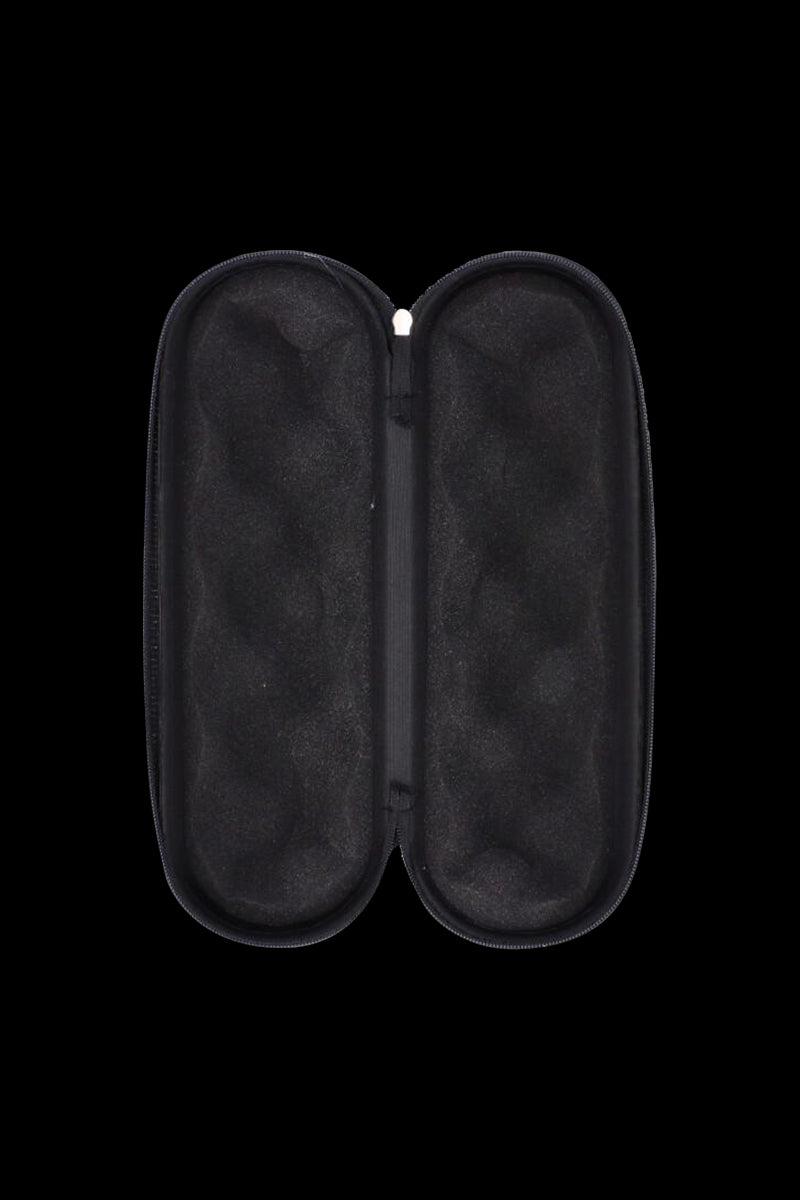 Top-down view of the Padded Hard Shell Case - Large opened flat to reveal its black contoured foam interior against a black background