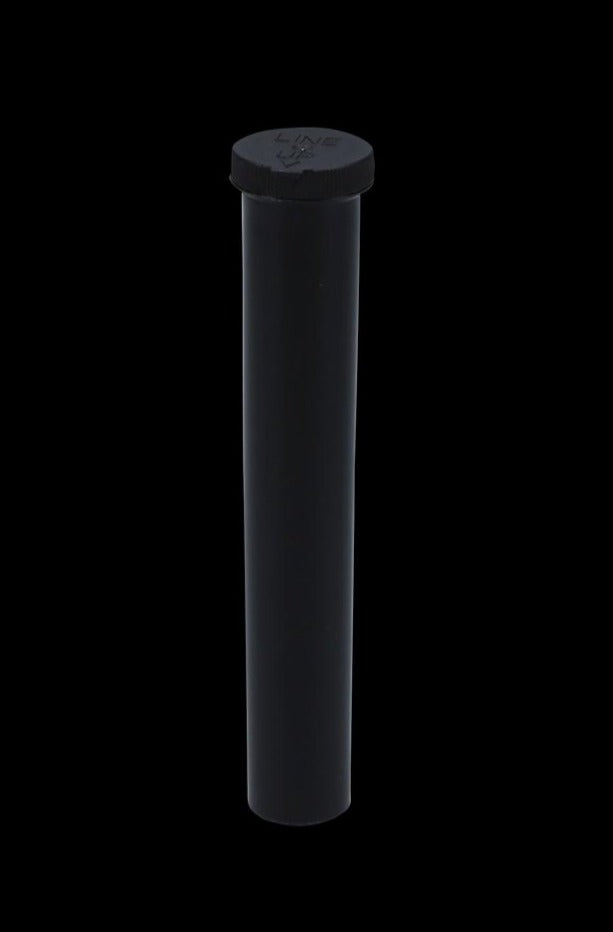 A straight-on view of the black CR Pop Top Joint Holder/Tube, showing its cylindrical shape and simple design.