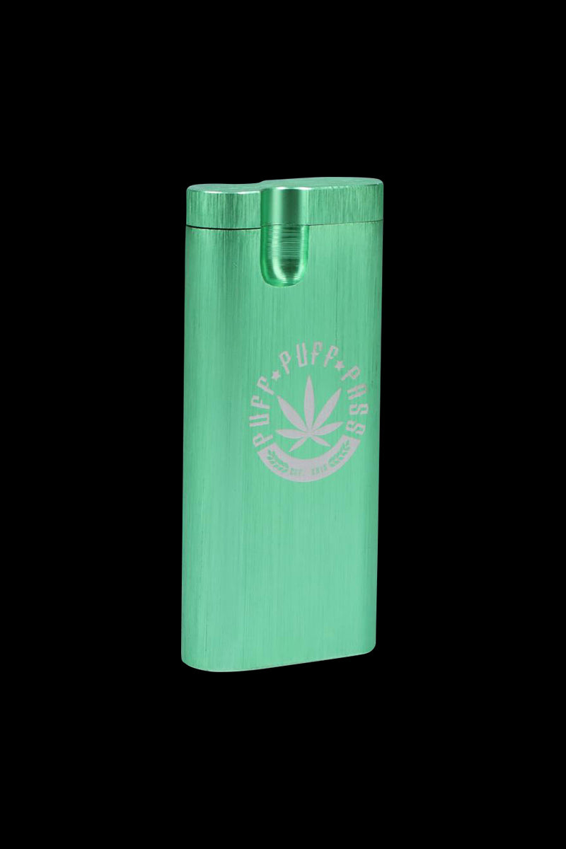 Front view of the Aluminum Dugout - Large, a metallic, rectangular case with a smooth finish and a sleek, modern design.