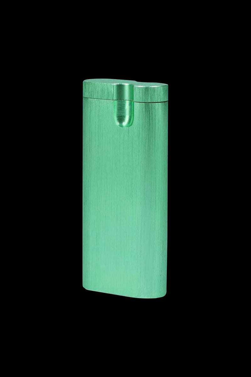 A sleek, front view of the Aluminum Dugout - Large, showcasing its metallic finish and minimalist design.