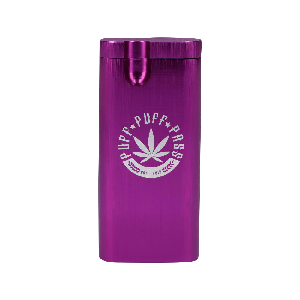 A straight-on view of the Aluminum Dugout - Large, showcasing its metallic silver finish and simple, cylindrical shape.