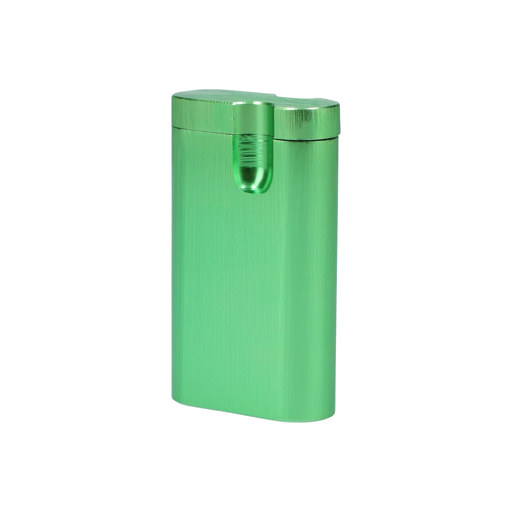 A studio shot of the Aluminum Dugout, displaying its sleek metallic finish and rectangular shape against a plain white backdrop.