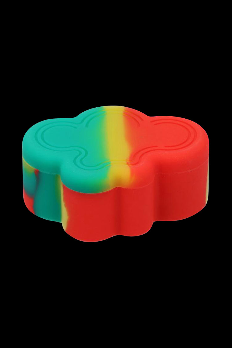 Front view of the Silicone Cloud Stash Container – 22mL, a small, rounded, colorful container against a plain white background.