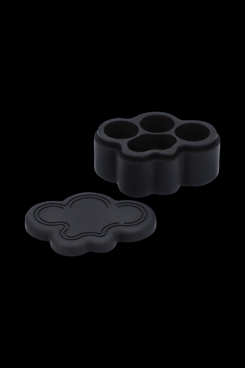 A top-down view of the Silicone Cloud Stash Container - 22mL, showcasing its smooth, cloud-like design in a dark tone.