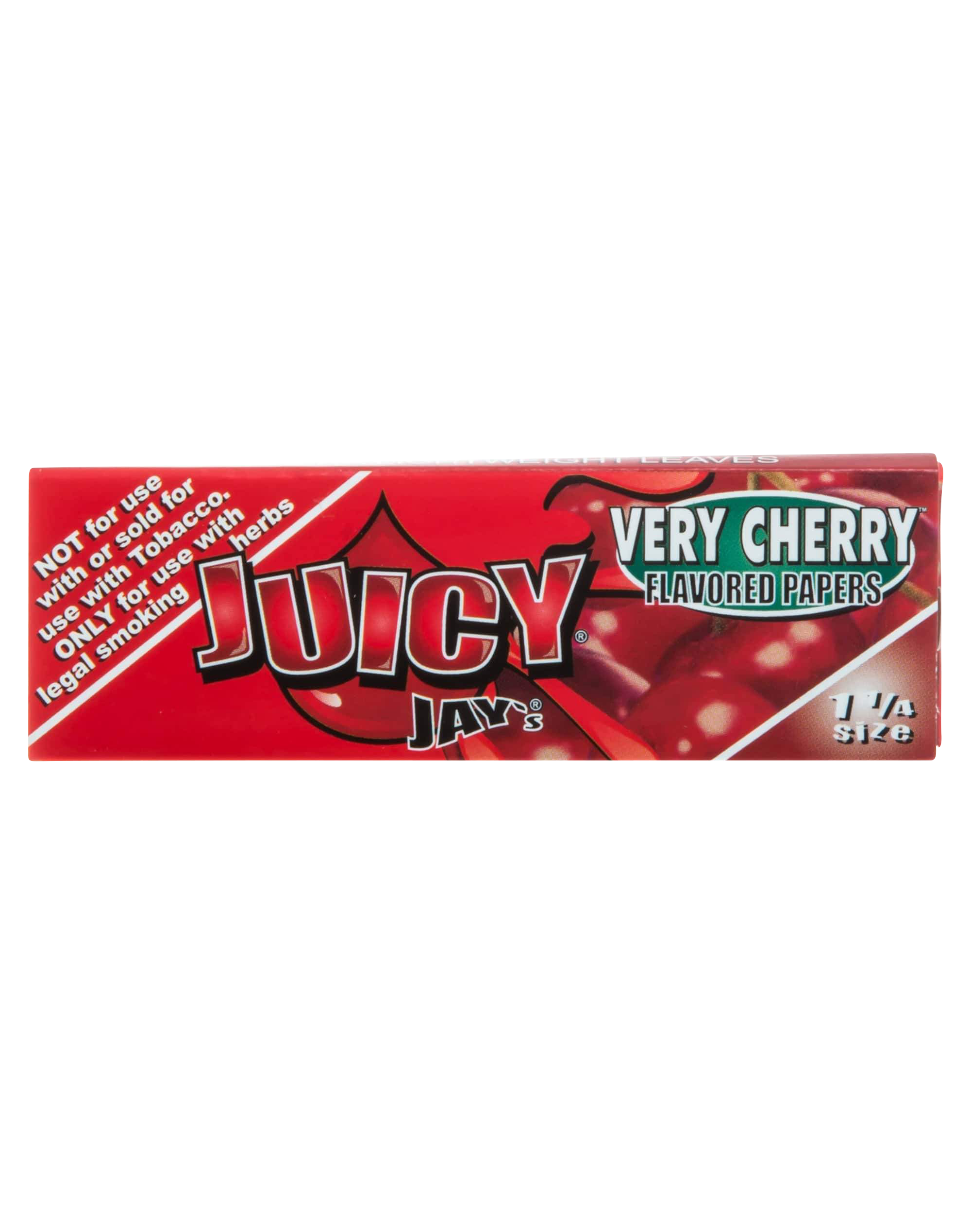 A close-up of the packaging for Juicy Jay's Classic Size Flavored Rolling Papers, displaying bold lettering and vibrant colors.