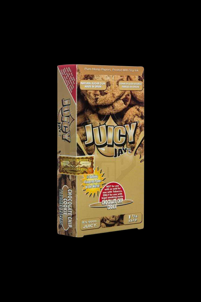 A close-up of Classic 1-1/4" Size Flavored Rolling Papers packaging, angled slightly, with text in multiple languages.