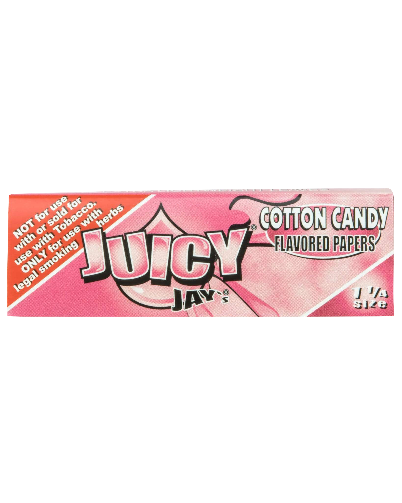A close-up of Juicy Jay's Classic Size Flavored Rolling Papers packaging with a vibrant, colorful design.