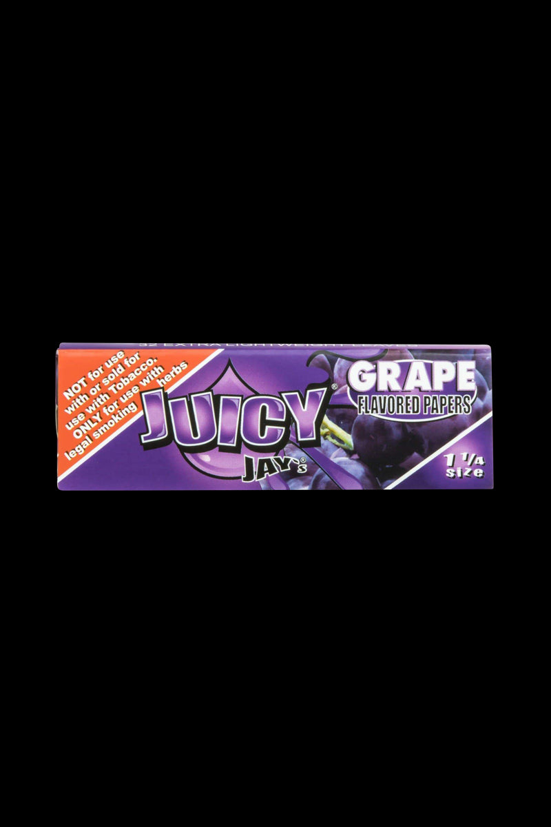 Close-up of the Classic 1-1/4" Size Flavored Rolling Papers booklet, displaying a purple grape flavored design.