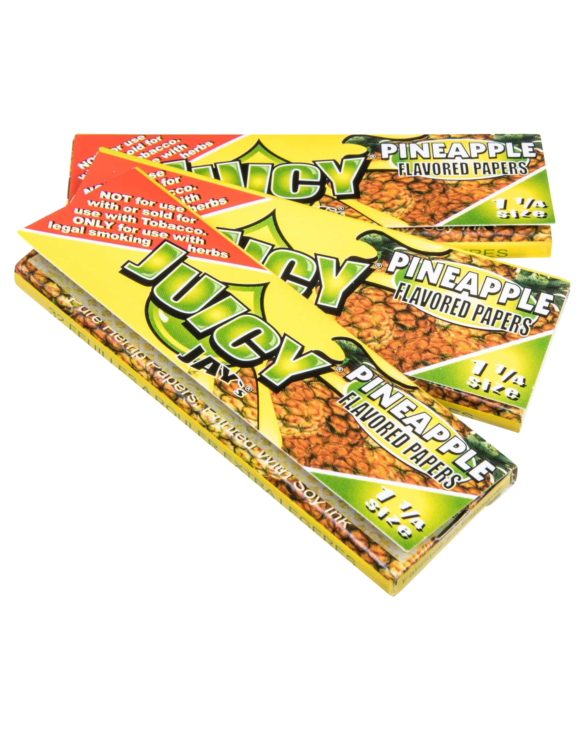 Close-up of a pack of Classic 1-1/4" Size Flavored Rolling Papers with bold text and colorful graphics against a white background.