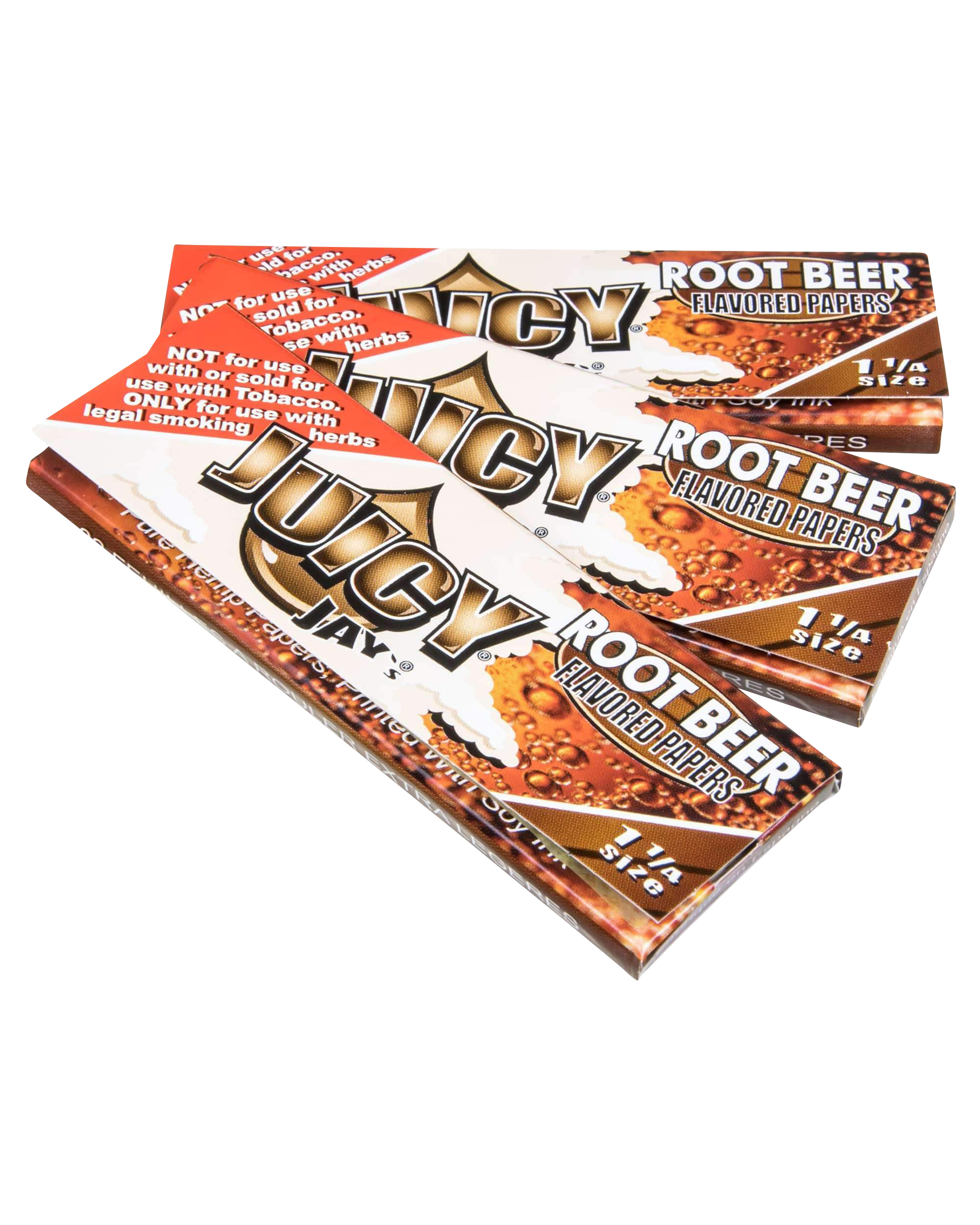 A close-up shot of Classic 1-1/4" Size Flavored Rolling Papers packaging, showing bold branding against a textured background.