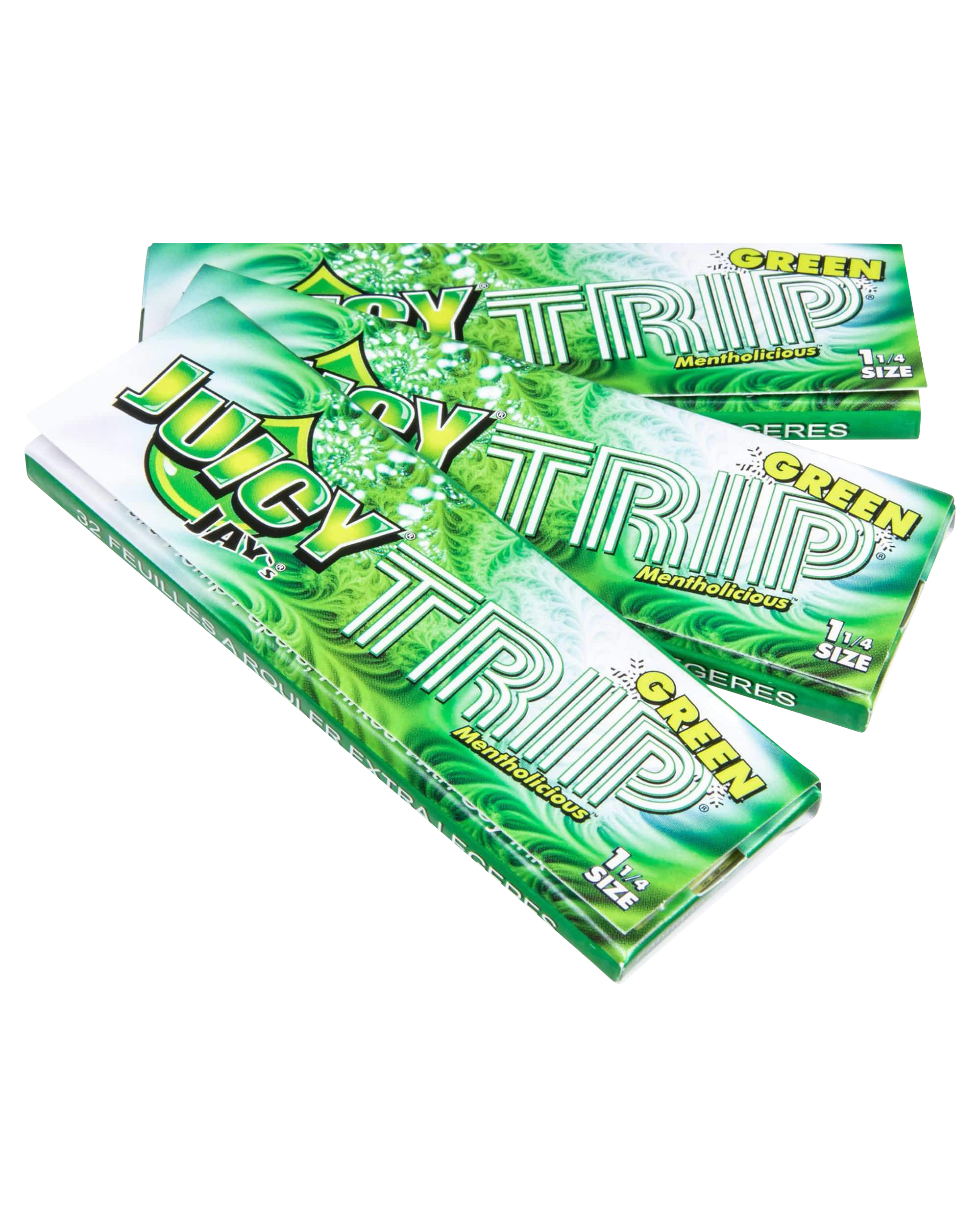 Classic 1-1/4" Size Flavored Rolling Papers displayed in a close-up, angled shot with bright, colorful packaging.