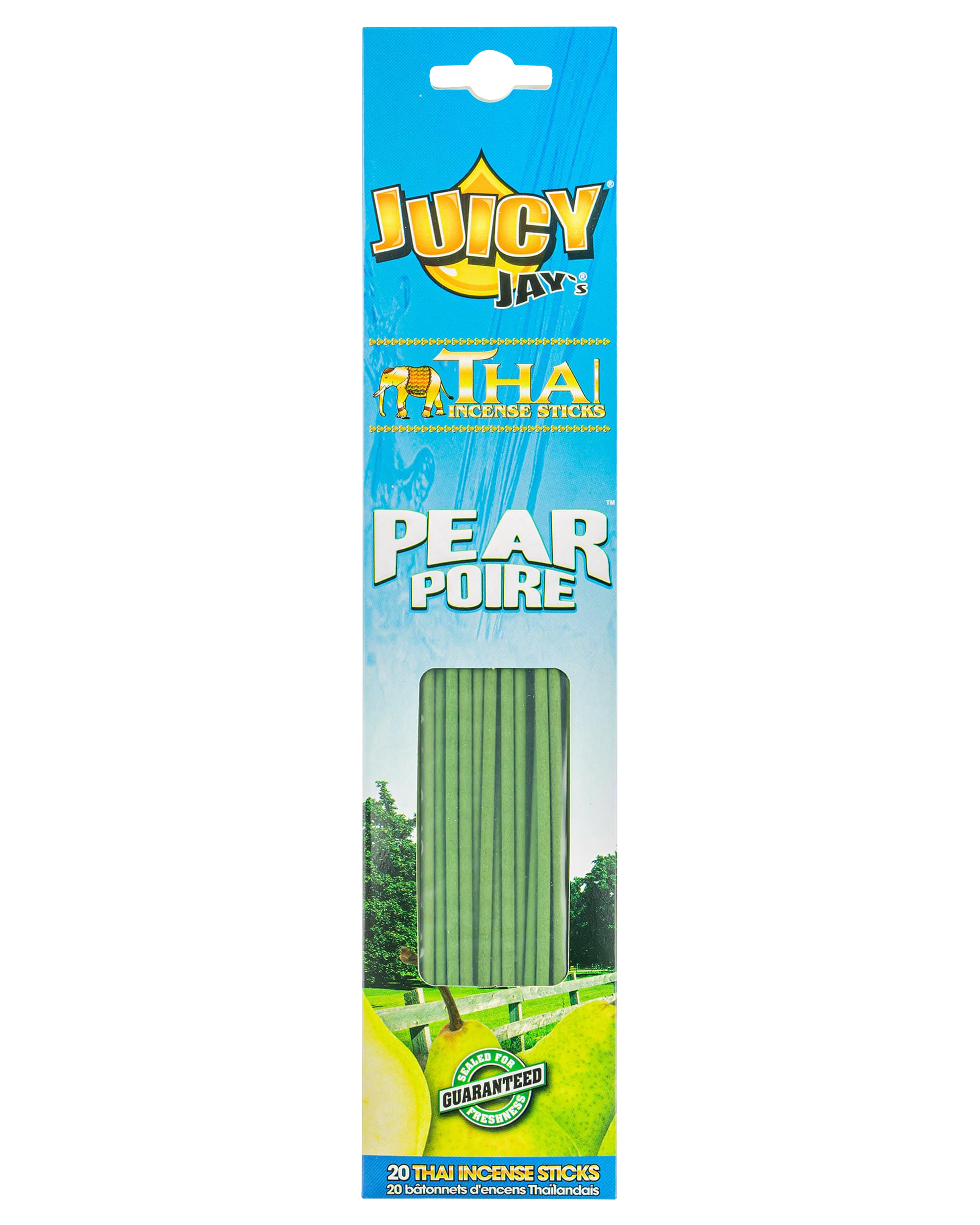 Front view of Thai Incense Sticks packaging, featuring a colorful logo and branding on a white background.