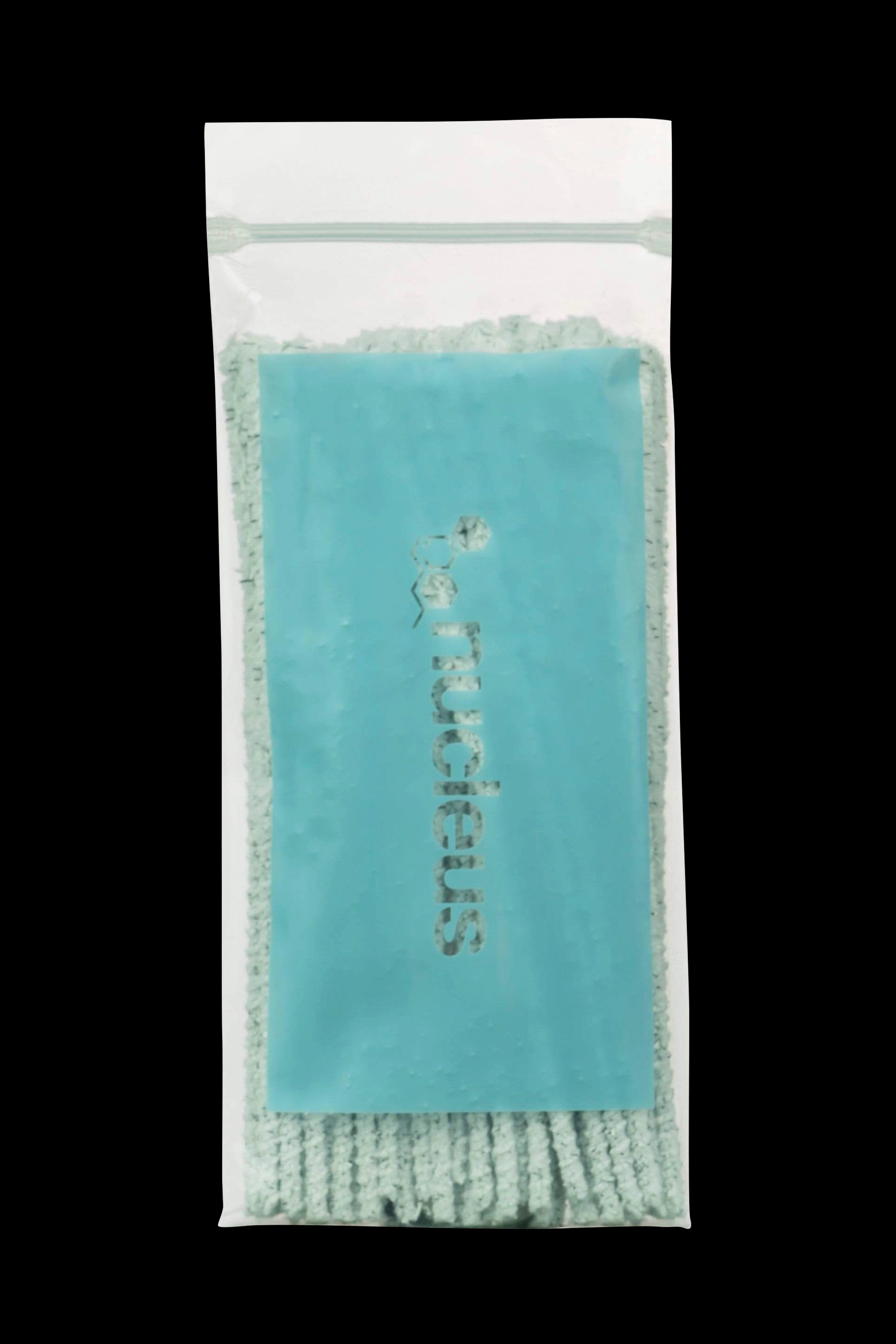 Teal cannabis rosin pouch with embossed branding.
