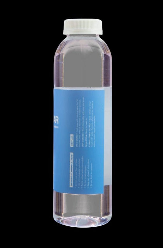 Front view of the Nucleus "IPA Clear" 99% Pure Isopropyl Alcohol in a clear plastic bottle with a white cap.