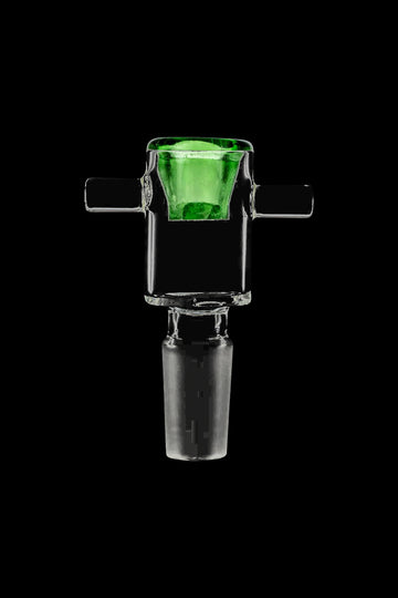 Green 14.5mm - Glass Bowl with Built-In Screen and Double Handle