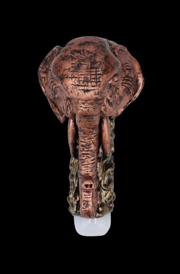 Glass Spoon Pipe with Elephant Head - Bronze