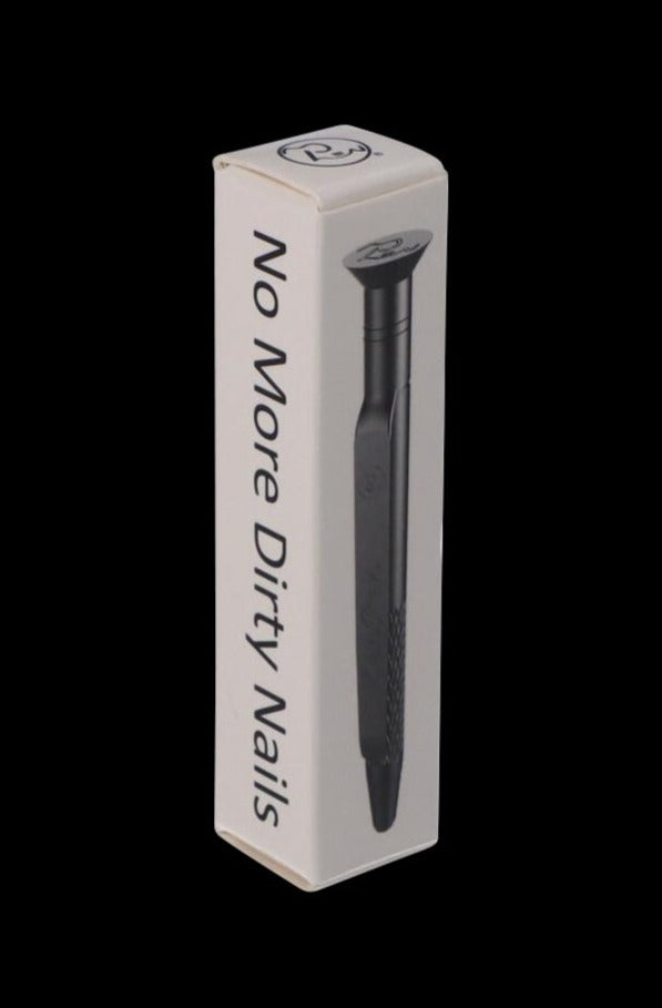 Angled front view of a white rectangular box featuring the THGC ZenPen and its black pen image against a solid black background.