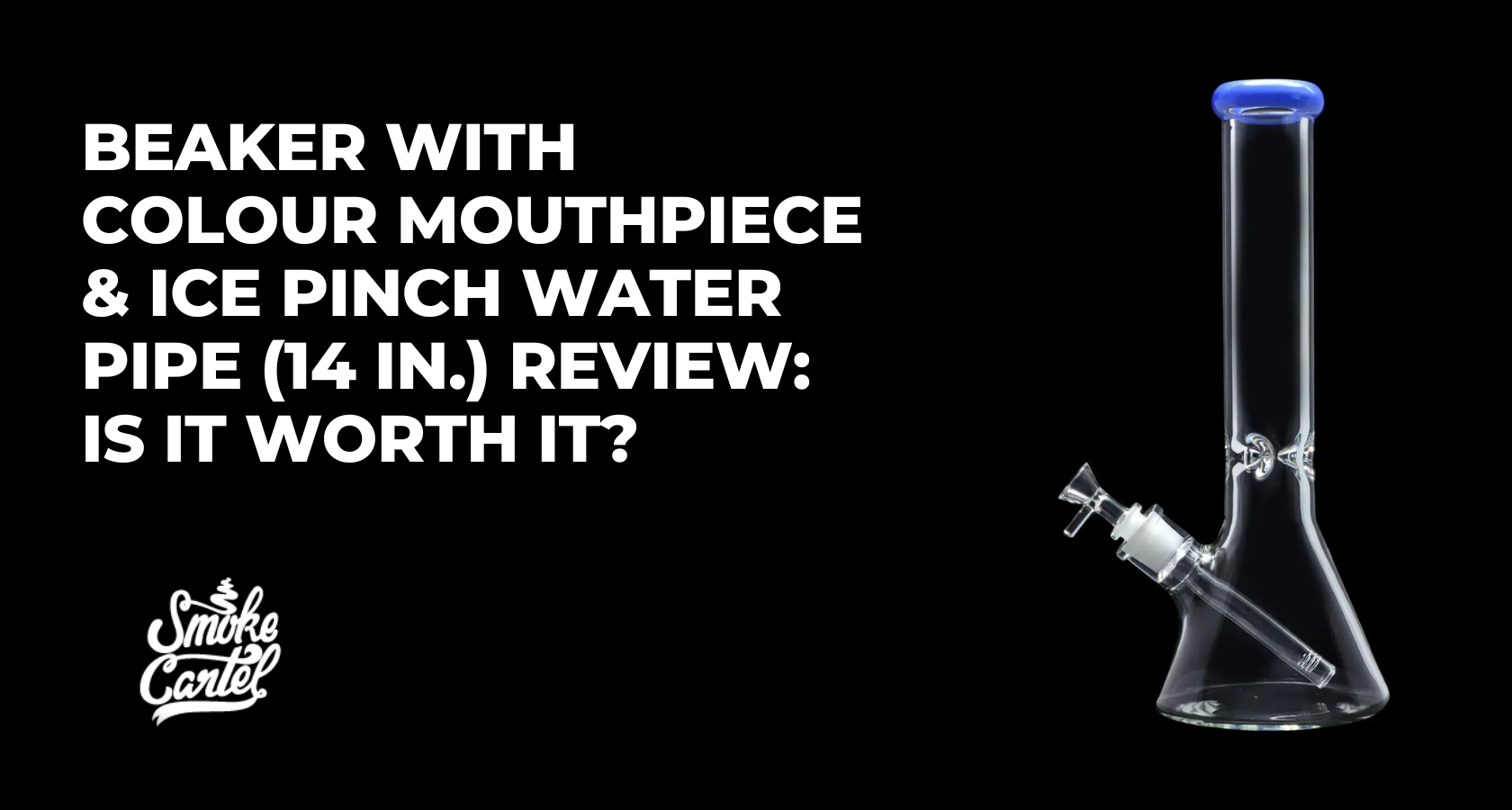 Beaker with Colour Mouthpiece & Ice Pinch Water Pipe (14 in.)