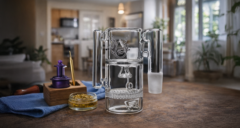 Pulsar 90° Honeycomb/Showerhead Recycler Ash Catcher Review: Smoother Hits, Cleaner Bong