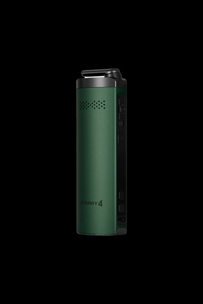 Green Starry 4 portable cannabis vaporizer on a black background.
