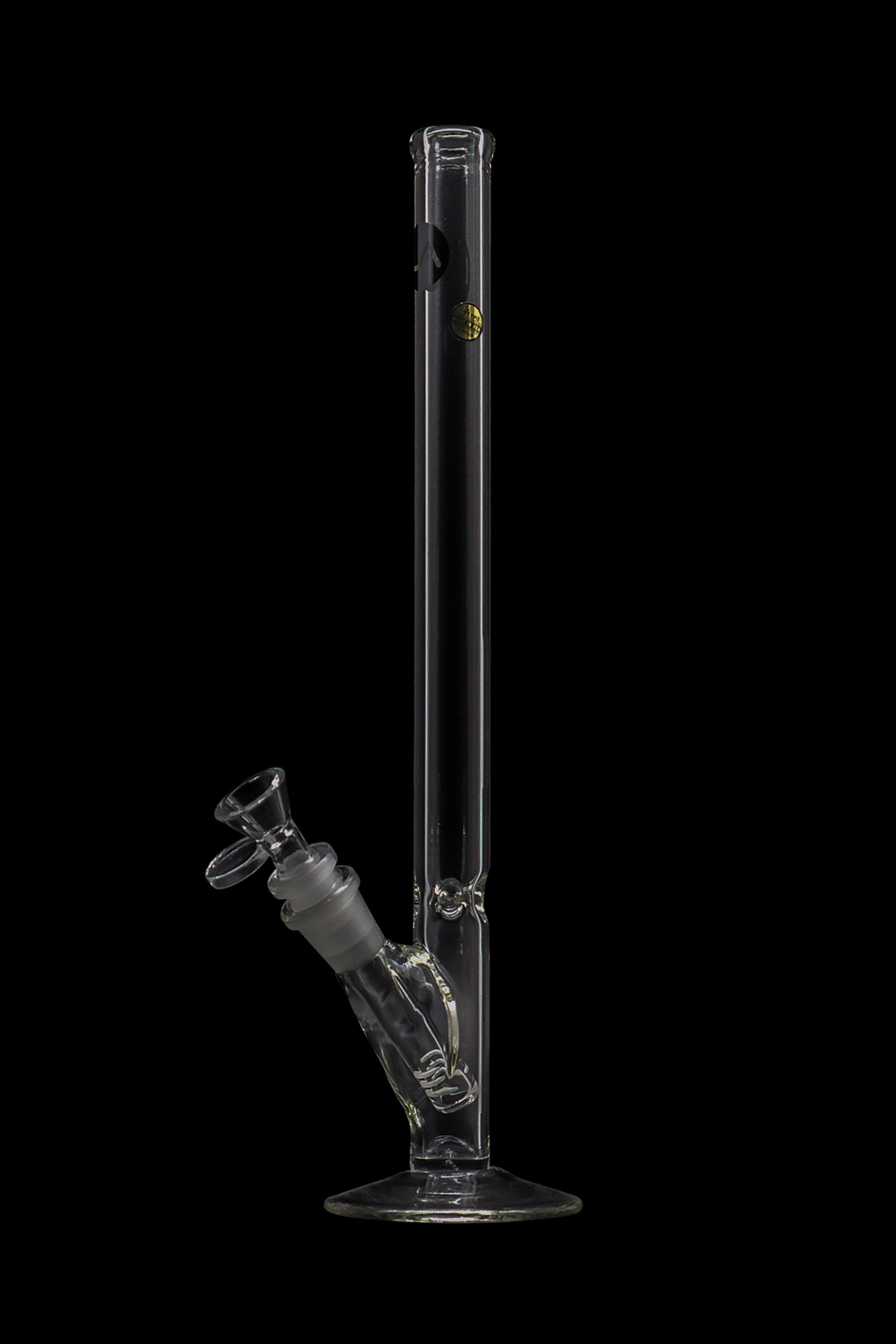 Clear glass bong with ice catcher and removable downstem.