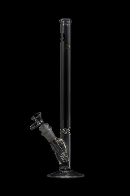 Clear glass bong with ice catcher and removable downstem.