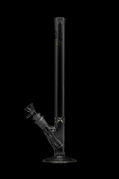 Clear glass bong with ice catch and removable downstem.