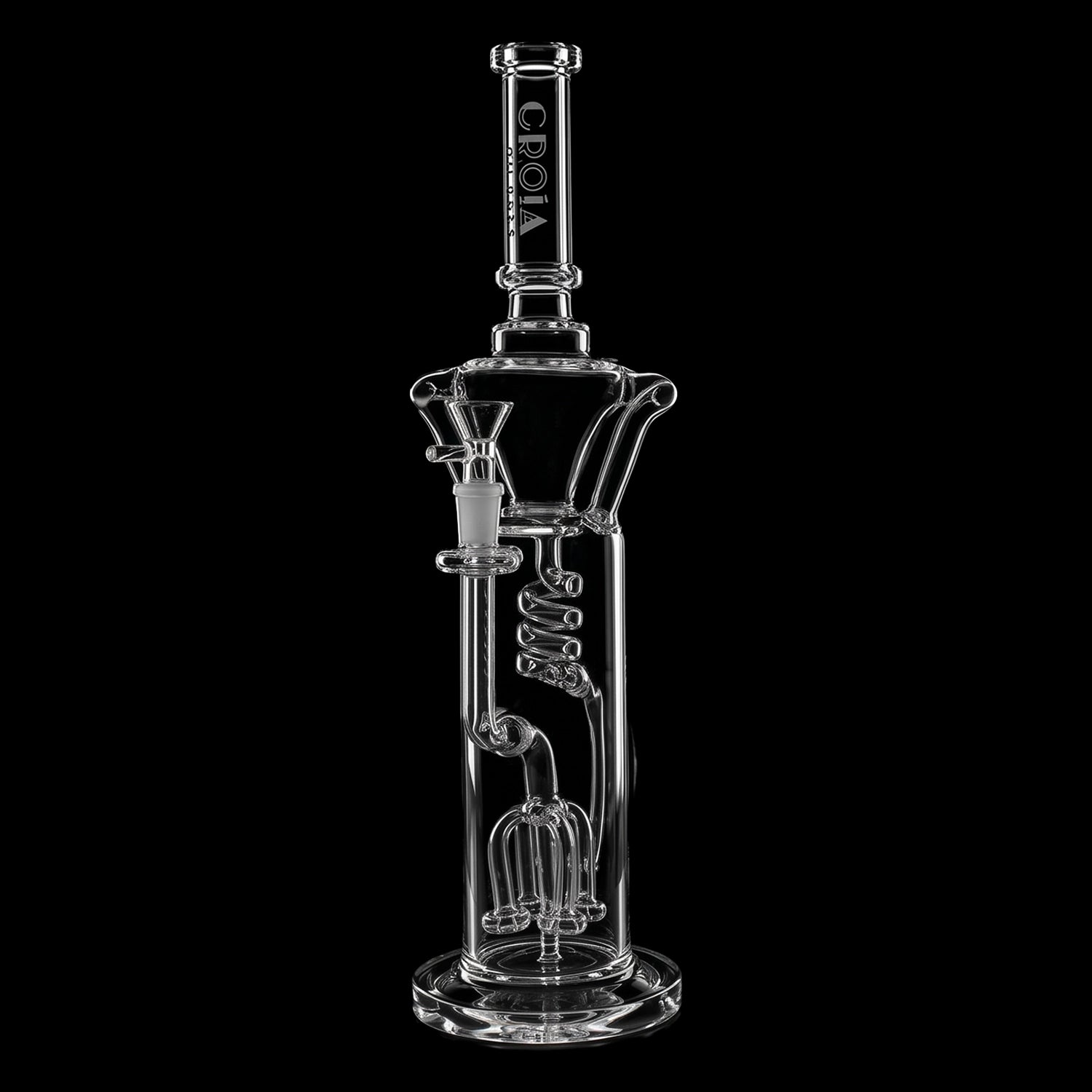 Croia Glass 15" Scientific Glass Bong with Tree Perc & Spiral Cooling | Croia Glass