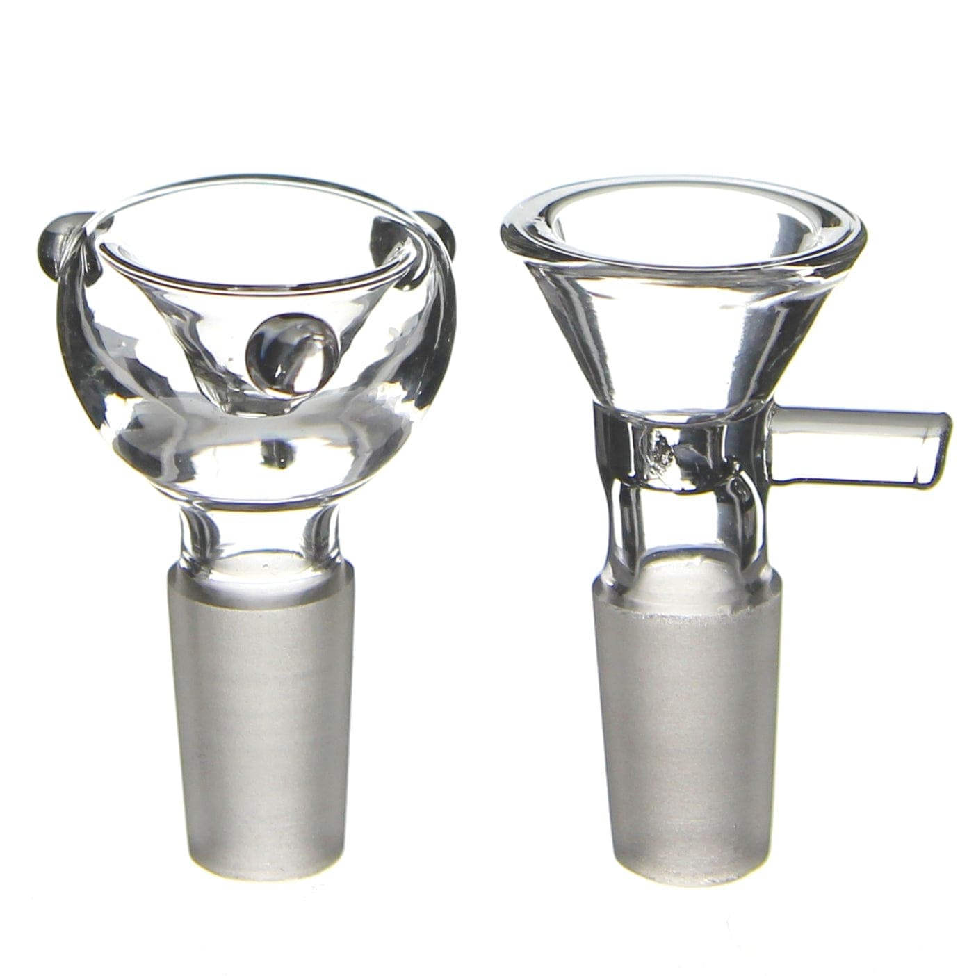 Glass smoking bowl pieces for water pipes.