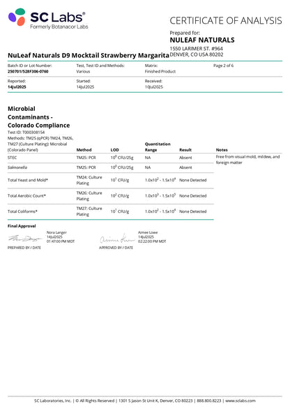 NuLeaf D9 THC Mocktail Shots