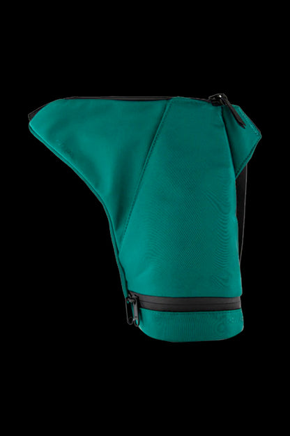 Teal cannabis smell-proof bag with adjustable strap.