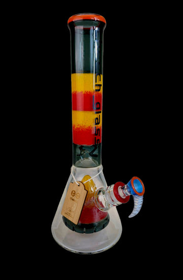 Cheech Glass Color Frit Beaker Water Pipe - Cheech Glass Color Frit Beaker Water Pipe