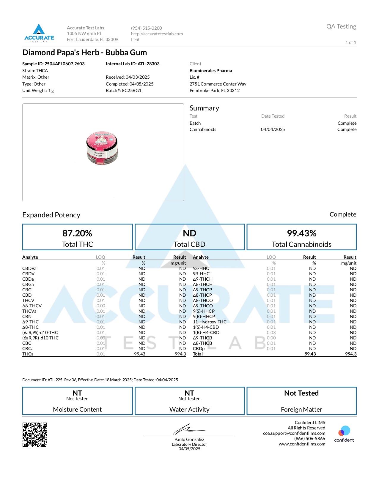 Papa's Herb 2G DABS BUBBA GUM INDICA