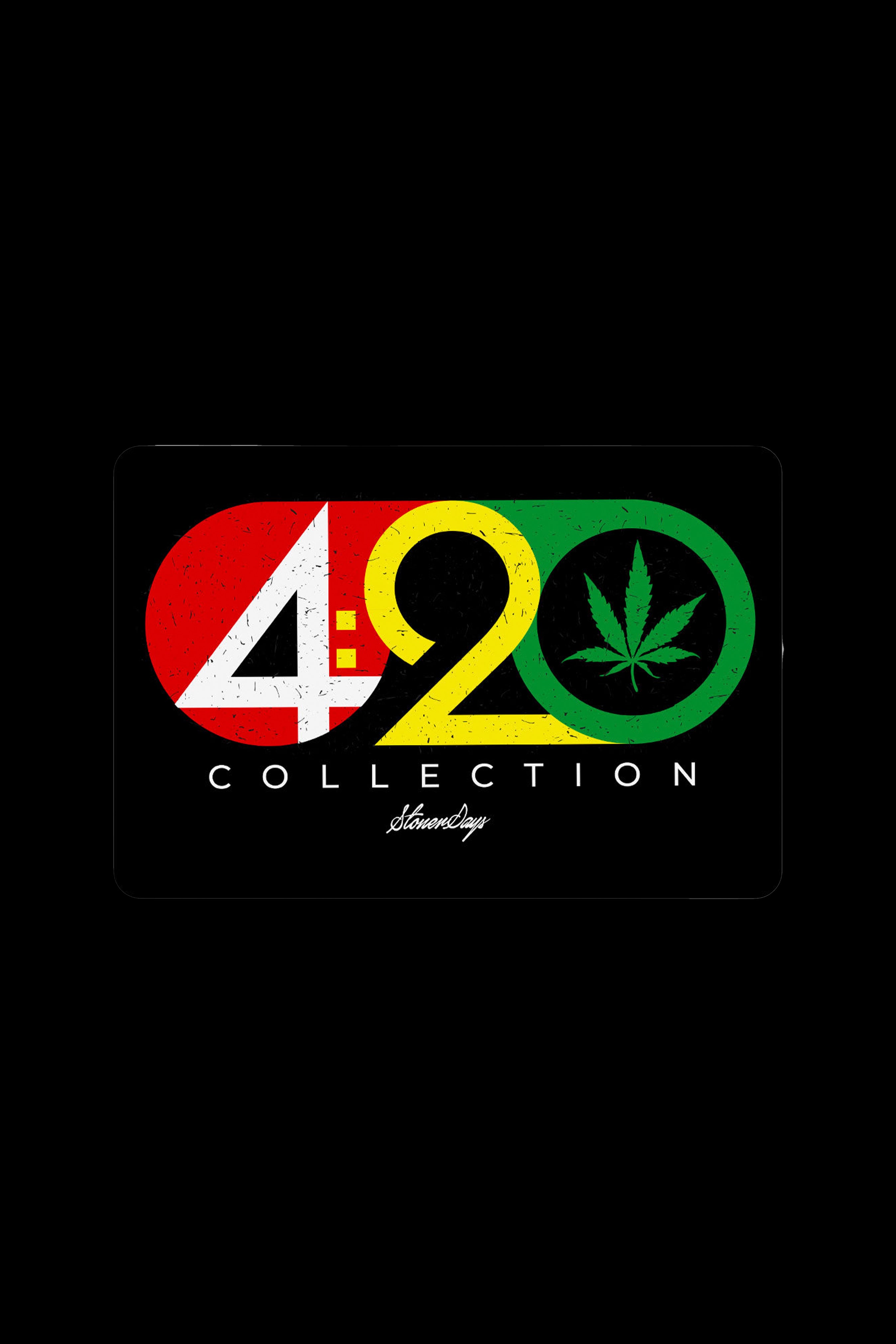 "420 Collection" graphic with cannabis leaf and distressed texture.
