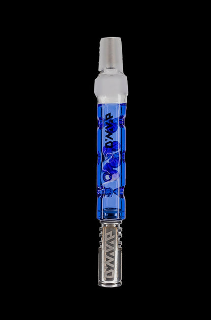Glass oil rig attachment with blue floral design.