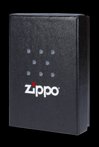 Black Zippo lighter with cannabis leaf pattern.