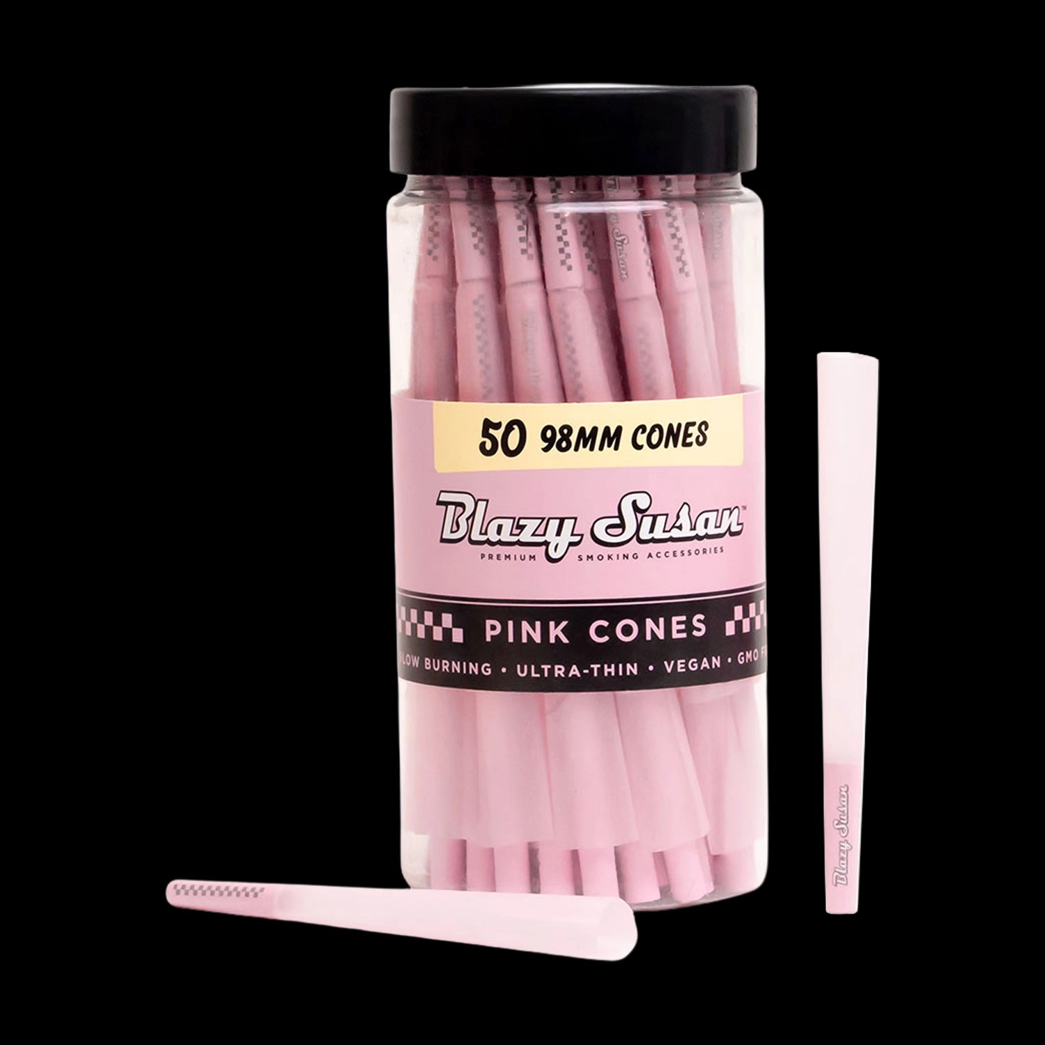 Blazy Susan 98mm Pink Pre Rolled Cones - 50 Count