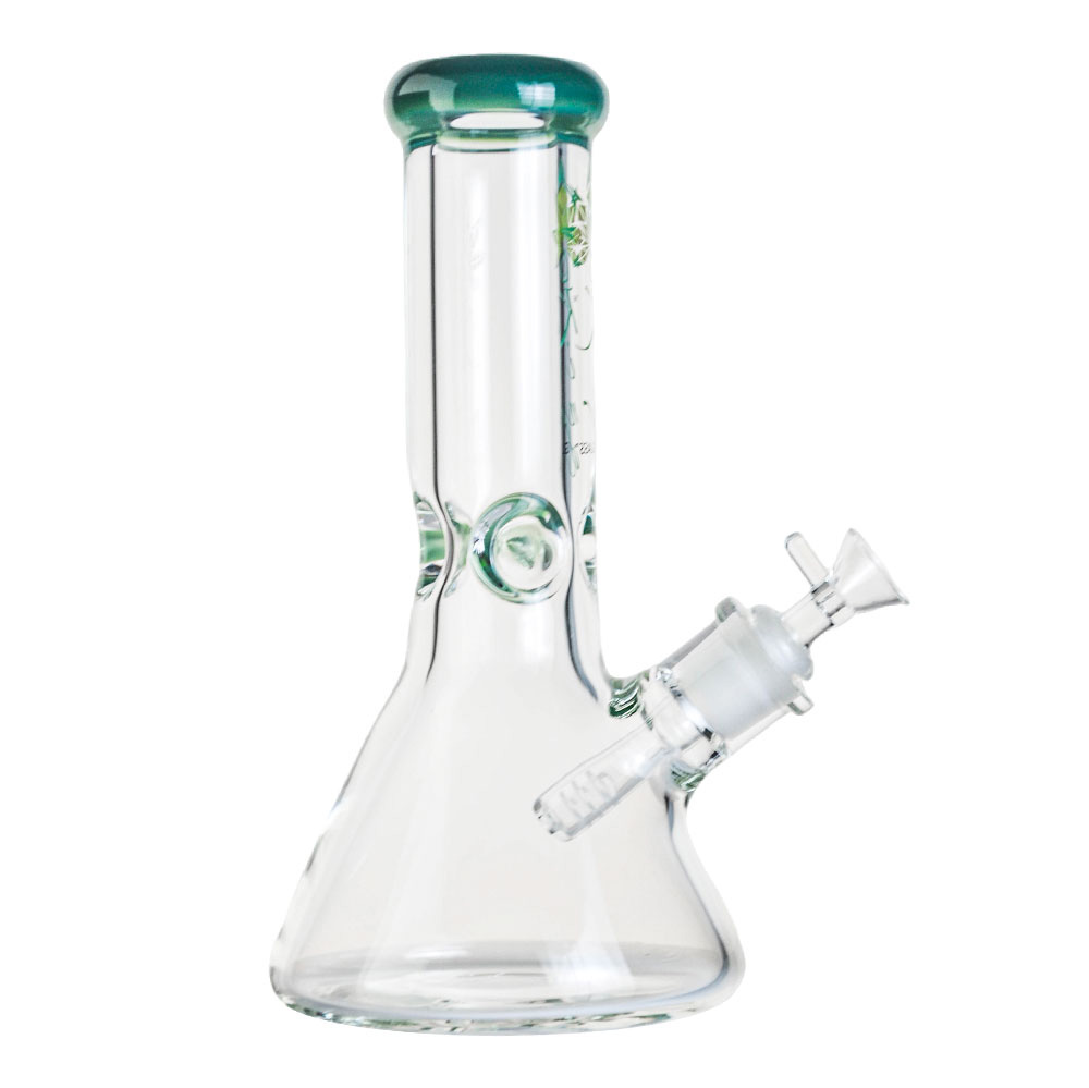 A front view of the 9mm Straight Neck Beaker, showcasing the clear glass construction and simple beaker shape.