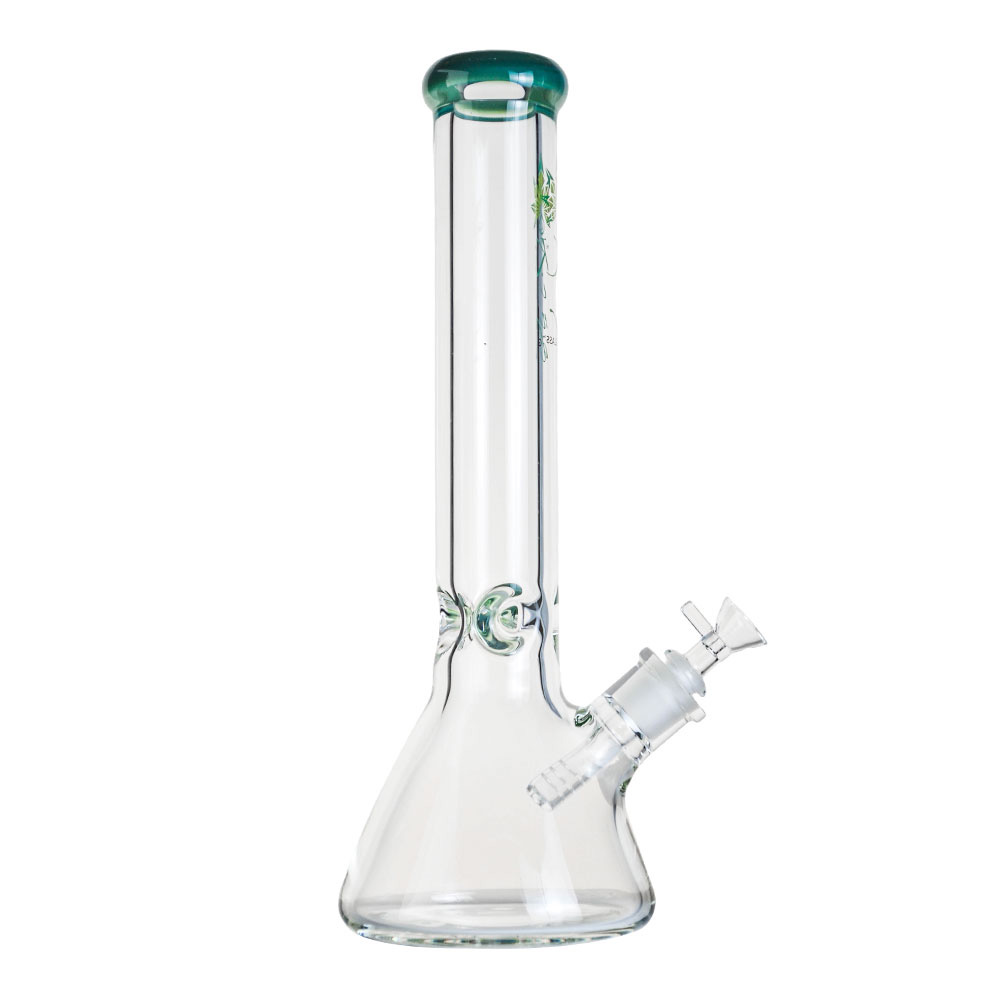 Front view of the 9mm Straight Neck Beaker, showcasing its clear glass construction and simple beaker shape.