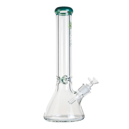 Front view of the 9mm Straight Neck Beaker, showcasing its clear glass construction and simple beaker shape.
